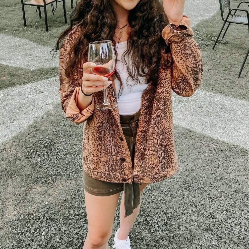 FREE PEOPLE SNAKE TRUCKER JACKET - Picture 2 of 10
